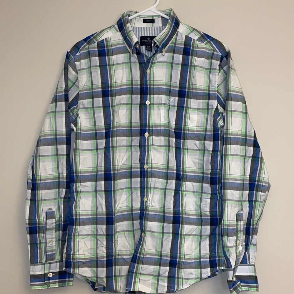 American Eagle Prep Fit Button Up Shirt Men’s Small